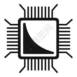 工厂电路板纳米技术微芯片图标纳米技术微芯片矢量图标的简单插用于